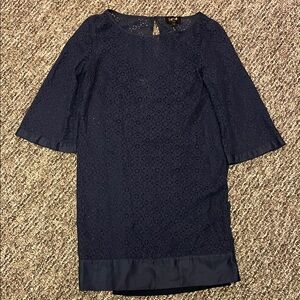 Elegant Navy Lace Dress